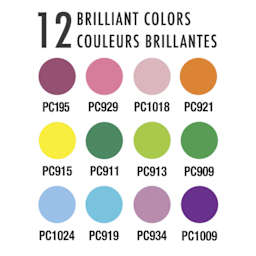 Prismacolor Premier Colored Pencils - Set of 12, Botanical Colors - color chart