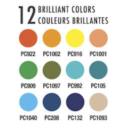 Prismacolor Premier Colored Pencils - Set of 12, Under the Sea Colors - color chart
