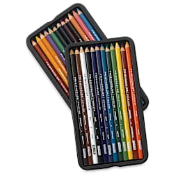 Prismacolor Premier Colored Pencils - Set of 24, Assorted Colors, pencils shown inside trays