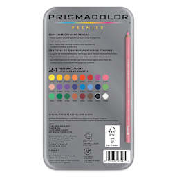 Prismacolor Premier Colored Pencils - Set of 24, Assorted Colors, back of the packaging