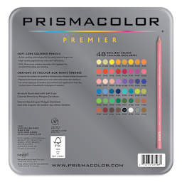 Prismacolor Premier Colored Pencils - Set of 48, Assorted Colors, back of the packaging