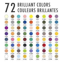 Prismacolor Premier Colored Pencils - Set of 72, Assorted Colors - color chart