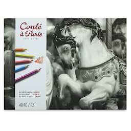 Conté à Paris Pastel Pencil Set - Set of 48, Assorted Colors, Box, front of packaging