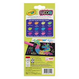 Crayola Colored Pencils - Neon Colors, Set of 12, back of the packaging