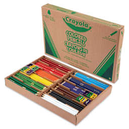 Crayola Colored Pencils - Assorted Colors, Classpack of 240, contents inside of tray in front pack