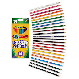 Crayola Colored Pencils - Assorted Colors, Set of 24 (set contents and package)
