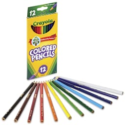 Crayola Colored Pencils - Assorted Colors, Classpack of 288, one set of 12 shown with pencils laid out