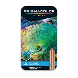 Prismacolor Watercolor Pencil Set - Assorted Colors, Set of 12, front of the packaging