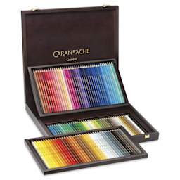 Caran d'Ache Supracolor Soft Aquarelle Pencil Set - Set of 120, Wood Box, Assorted Colors
