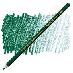 Caran d'Ache Supracolor Soft Aquarelle Pencil - Dark Green pencil and swatch