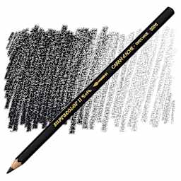 Caran d'Ache Supracolor Soft Aquarelle Pencil - Ivory Black pencil and swatch