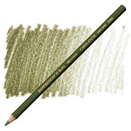 Caran d'Ache Supracolor Soft Aquarelle Pencil - Olive Black pencil and swatch