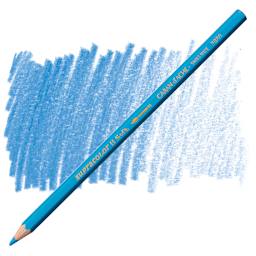 Caran d'Ache Supracolor Soft Aquarelle Pencil - Pastel Blue pencil and swatch