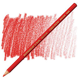 Caran d'Ache Supracolor Soft Aquarelle Pencil - Scarlet pencil and swatch