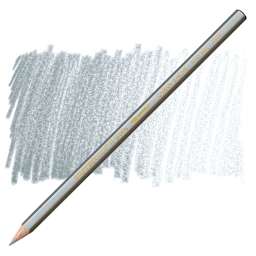 Caran d'Ache Supracolor Soft Aquarelle Pencil - Silver pencil and swatch