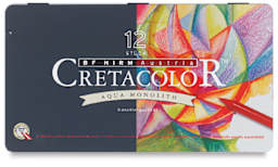 Cretacolor Woodless Watercolor Pencils, Top view of closed package of Set of 12 shown 