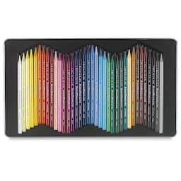 Cretacolor Woodless Watercolor Pencils, Set of 36 shown open in tray 