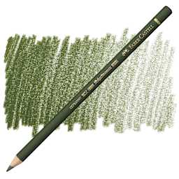 Faber-Castell Polychromos Pencil - Chrome Green Opaque pencil and swatch