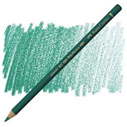 Faber-Castell Polychromos Pencil - Chrome Oxide Green Fiery pencil and swatch