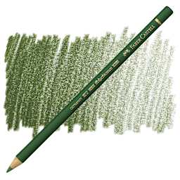 Faber-Castell Polychromos Pencil - Permanent Green Olive pencil and swatch