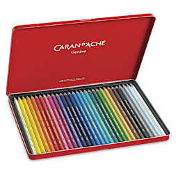 Caran d'Ache Supracolor Soft Aquarelle Pencil Set - Assorted Colors, Set of 30, inside package
