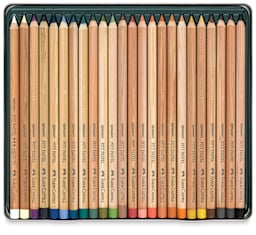 Faber-Castell Pitt Pastel Pencil Set - Assorted Colors, Tin Box, Set of 24, inside pacakge
