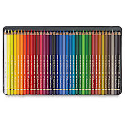 Faber-Castell Polychromos Pencil Set - Assorted Colors, Tin Box, Set of 36 (set contents)