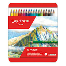 Caran d'Ache Pablo Colored Pencil Set - Assorted Colors, Set of 18, Front Cover