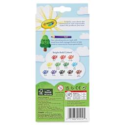 Crayola Erasable Colored Pencils - Assorted Colors, Set of 12 - back of packaging