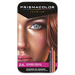 Prismacolor Premier Colored Pencils - Set of 24, Portrait Colors, Front of Tin