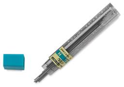 Pentel Hi-Polymer Lead Refills - Package of 12 .07 mm H grade lead refills with cap removed