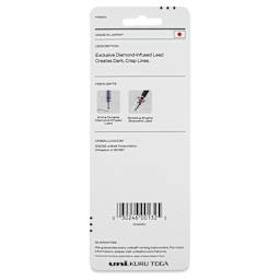 Uni-Ball Kuru Toga Mechanical Pencil Set - 0.5 mm, back of the packaging