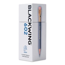 Blackwing 602 Short Pencils - Pkg of 12 - front of packaging, angled