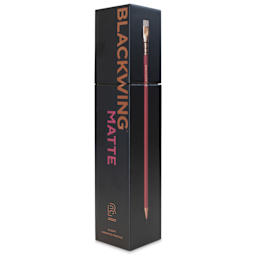 Blackwing Pencils - Matte Red, Pkg of 12, Soft, front of the box