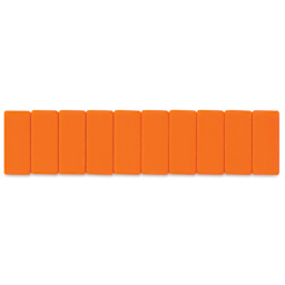 Blackwing Pencil Replacement Erasers - Orange, Box of 10 (out of package)
