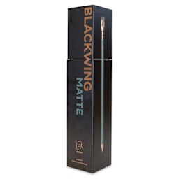 Blackwing Pencils - Matte Green, Pkg of 12, Soft, front of the box