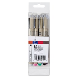 Sakura Pigma Micron Pen - Cube Set of 16, Assorted, 01, back of the packaging