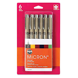 Sakura Pigma Micron Pen - Set of 6, Natural Earth, 01, front of the packaging