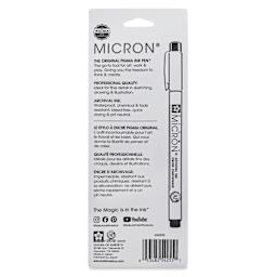 Sakura Pigma Micron Pen - Set of 3, Berry, 01, back of the packaging