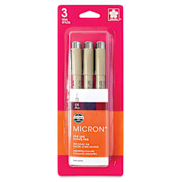 Sakura Pigma Micron Pen - Set of 3, Berry, 01, front of the packaging