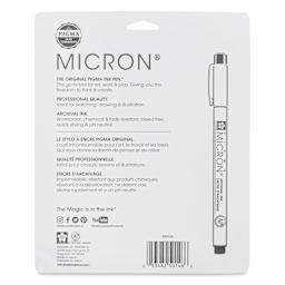 Sakura Pigma Micron Pens - Grays and Black, Set of 10 (back of package)
