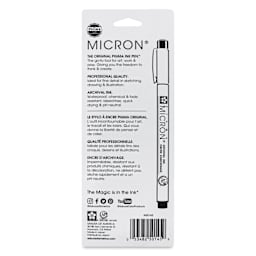 Sakura Pigma Micron Pens - Set of 3, Black and Gray, 08 (back of package)