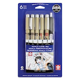 Sakura Manga Comic Pro Set - Sketching & Ink Set, Set of 6, front of package