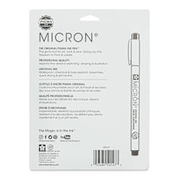 Sakura Pigma Micron Pens - Set of 8, Assorted Colors, 08 (back of package)