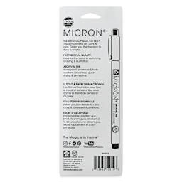 Sakura Pigma Micron Pens - Set of 3, Black, 005, back of packaging