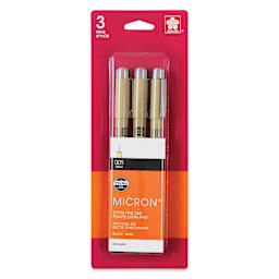Sakura Pigma Micron Pens - Set of 3, Black, 005 