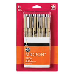 Sakura Pigma Micron Pens - Set of 6, Black, 01