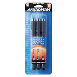 Sakura Microperm Pens - Set of 3, front of packaging