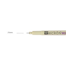 Sakura Pigma Micron Pen - Black, 003 (pen with swatch)