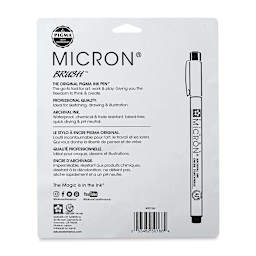Sakura Pigma Brush Pens - Grays and Black, Brush and Micron, Set of 10 (back of package)